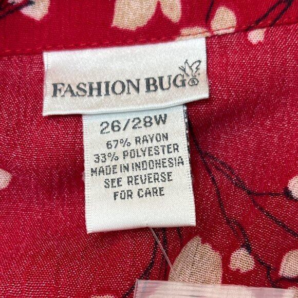 Fashion Bug Women's Floral Pattern Red Sleeveless Dress Size 26/28W - New - Picture 7 of 9